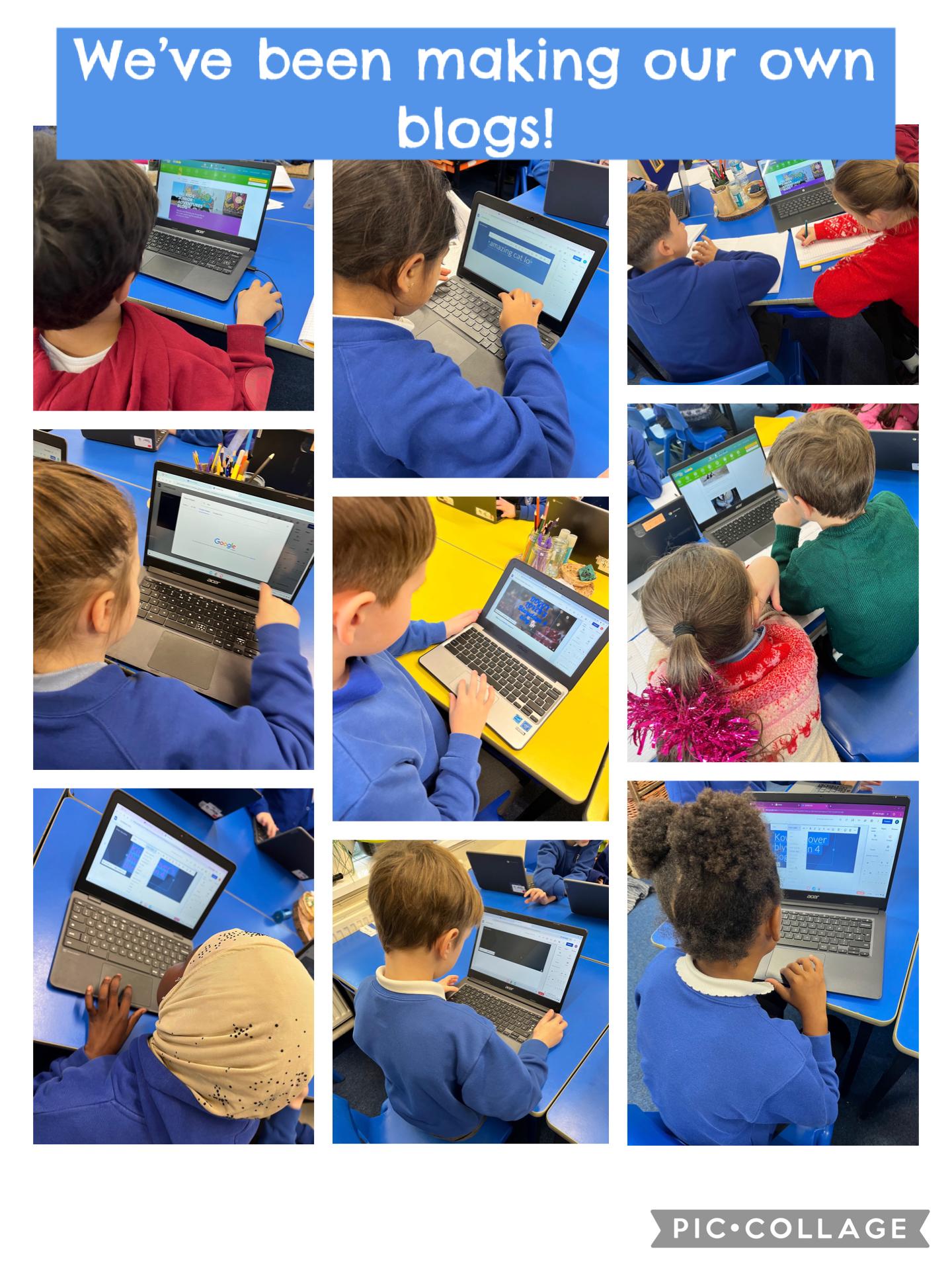 We've been reading blogs, learning all about them in literacy and making our own! 