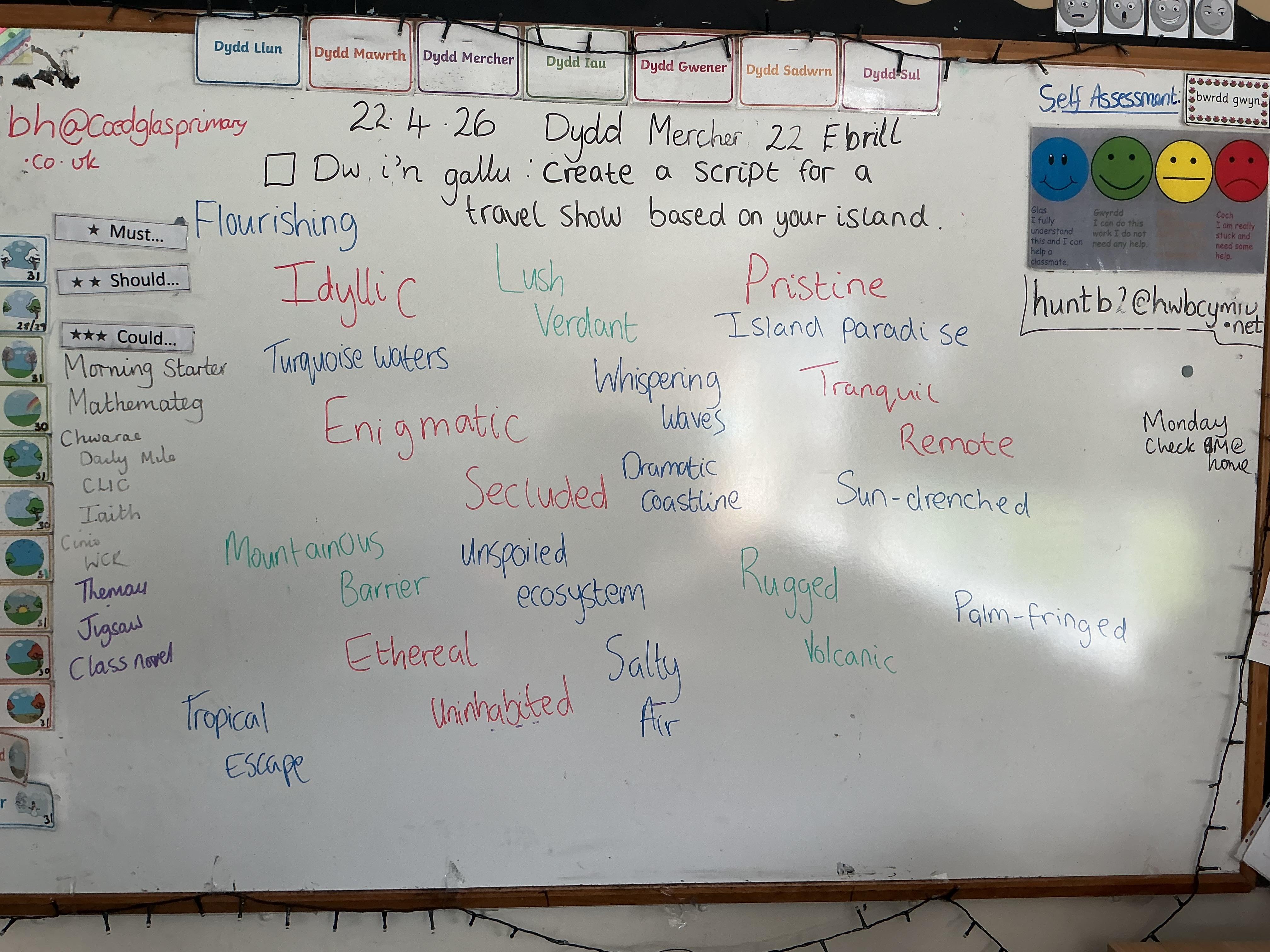 Words we came up with to describe a tropical island